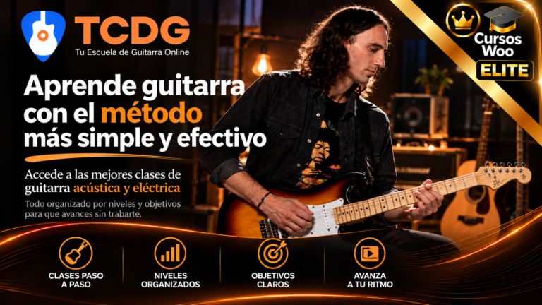 ACCEDE A LAS MEJORES CLASES DE GUITARRA ACÚSTICA Y ELÉCTRICA | TCDG